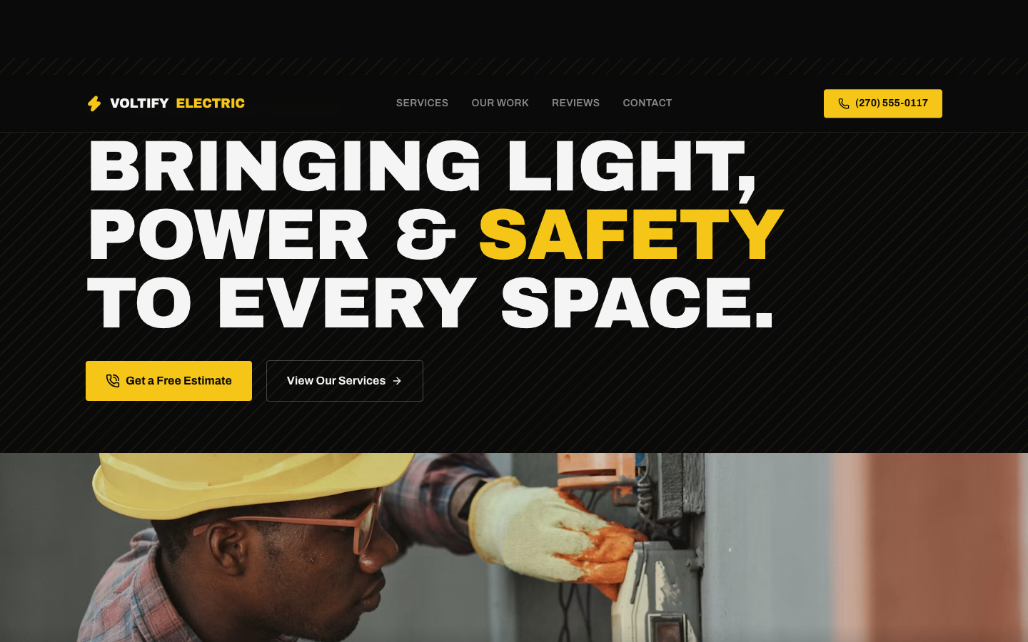 Electrician website template preview