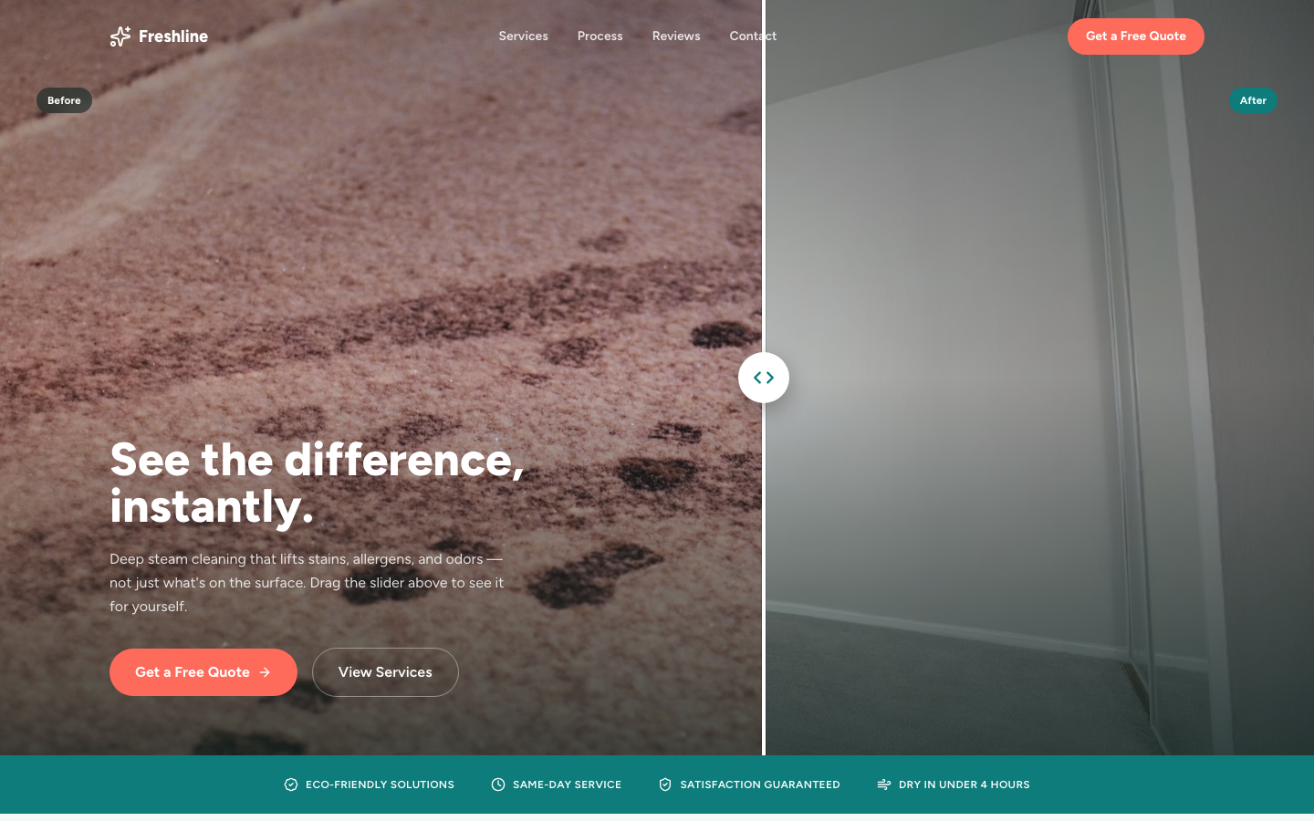 Carpet Cleaning website template preview