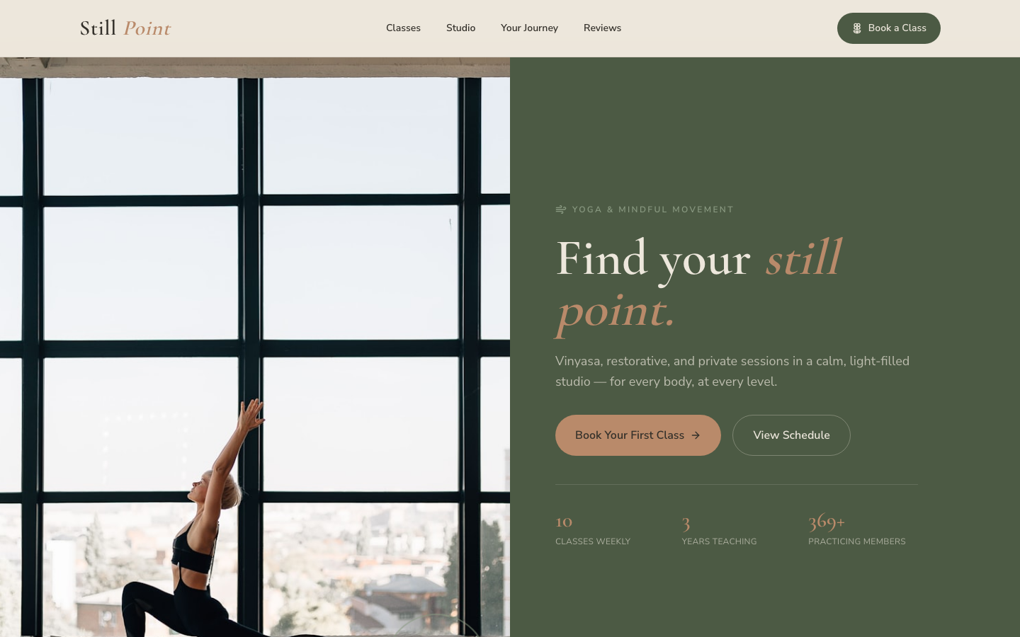 Yoga Studio website template preview