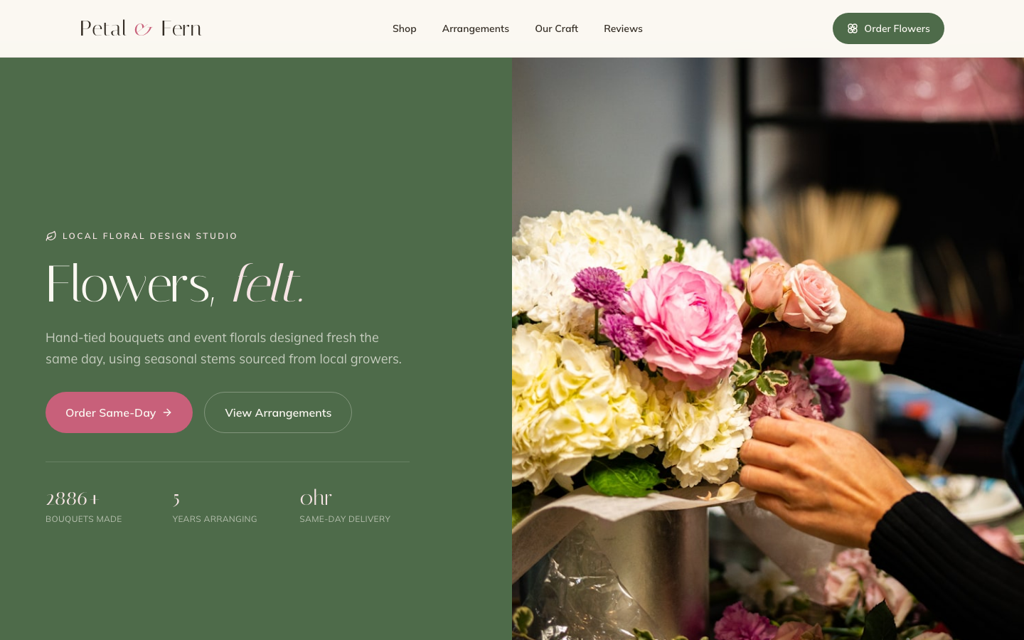 Florist website template preview