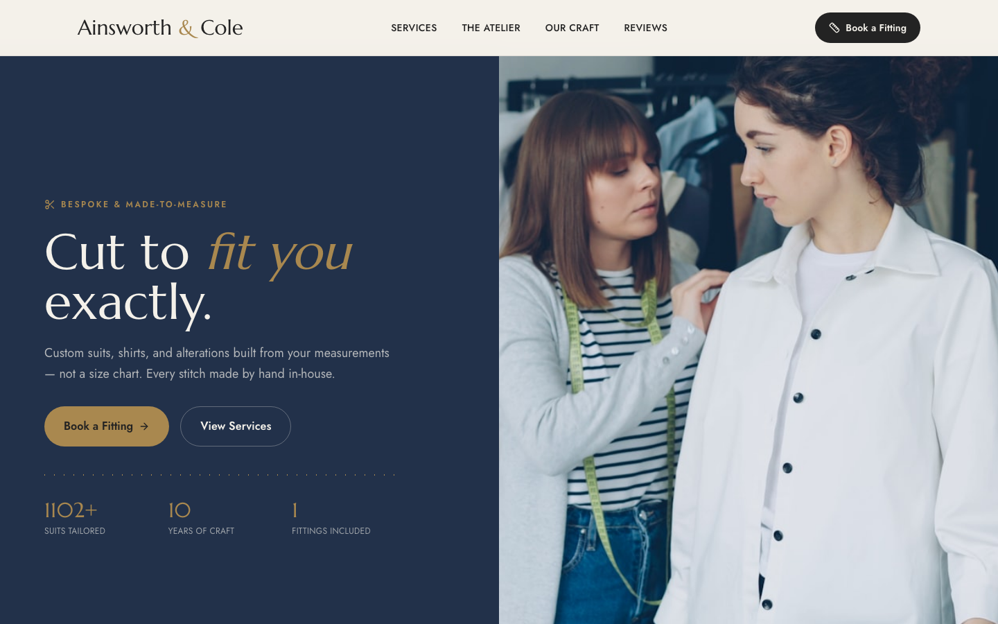 Tailor website template preview