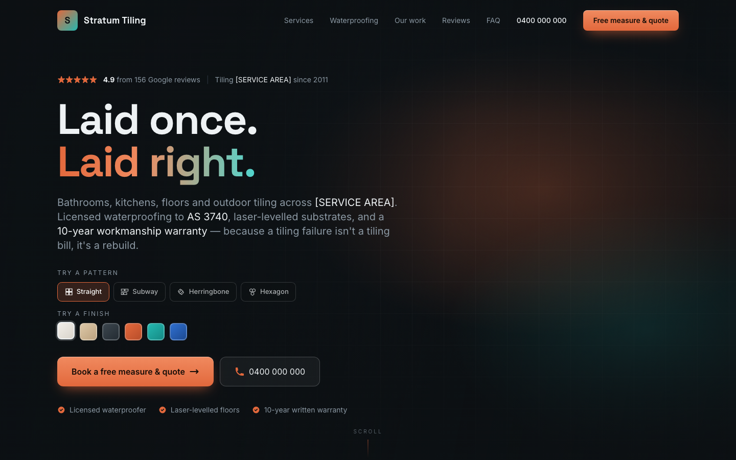 Tiling website template preview